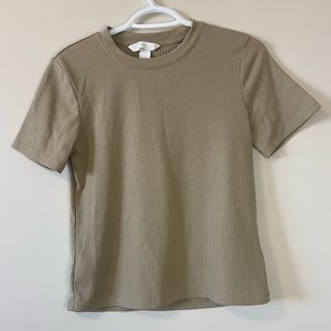 H&M Tan/Brown Textured T-shirt